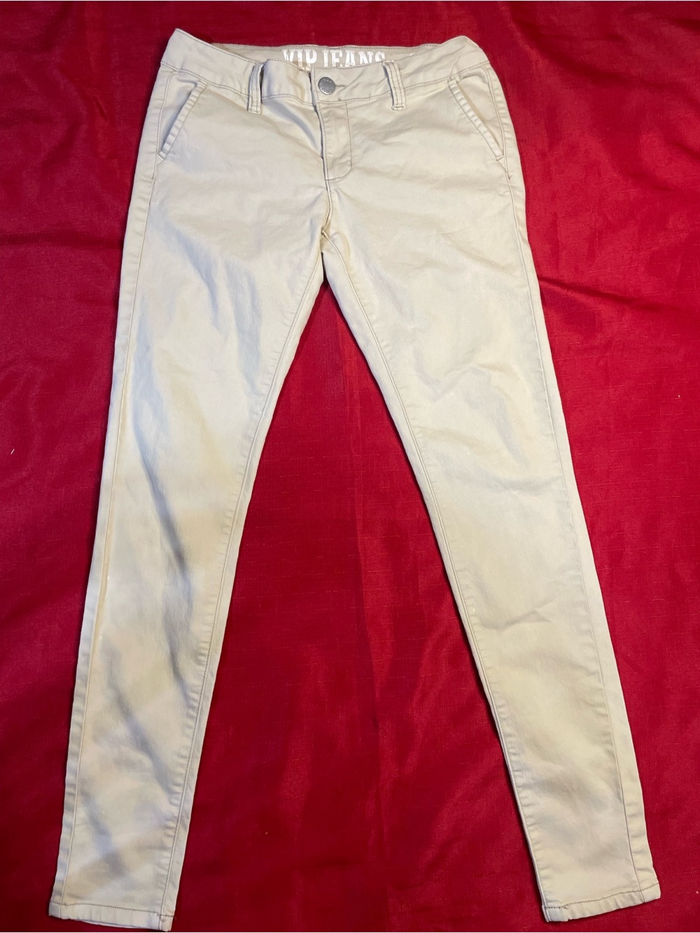 VIP Jeans Women’s Khaki Skinny Pants Juniors Size 9/10 Stretch Beige